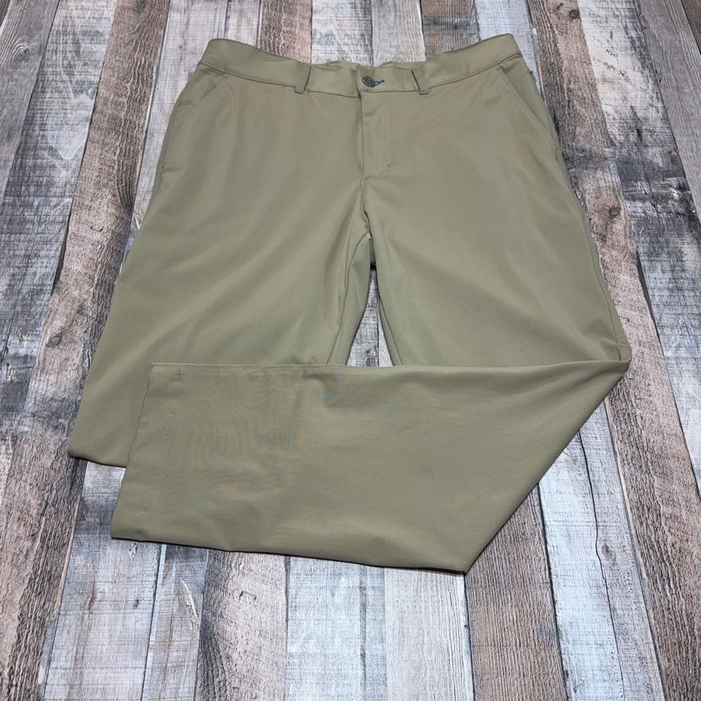 Twillory Performance Pants Mens 32x28 Khaki Tan Tailored Fit Microfiber Stretch
